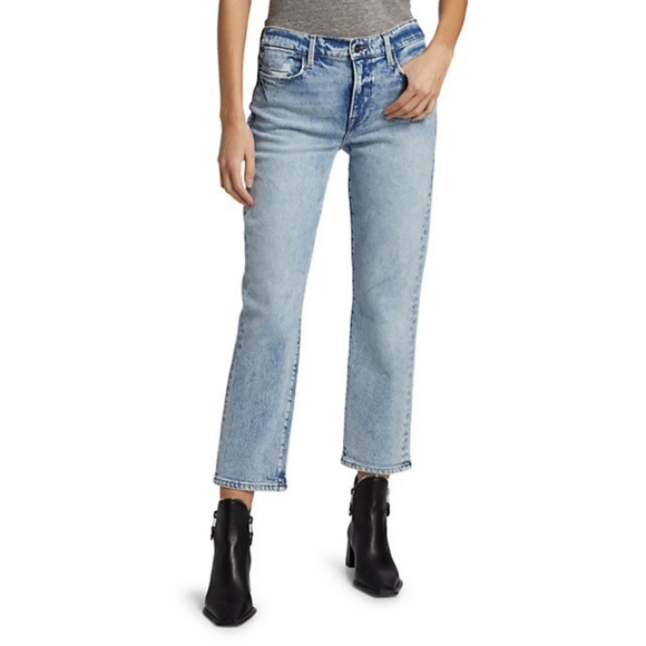 Frame Le High Straight Crop Jeans In 